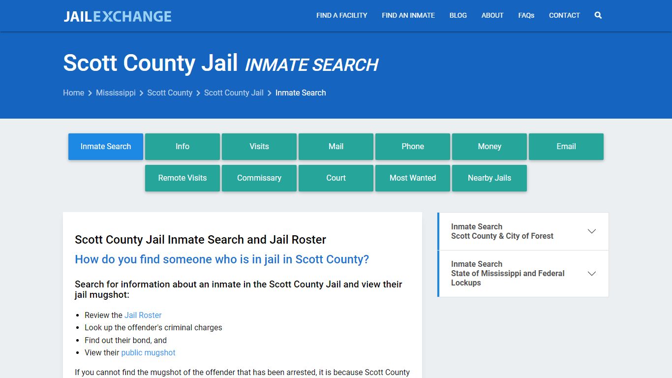 Inmate Search: Roster & Mugshots - Scott County Jail, MS